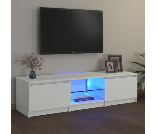 Mueble para TV con luces LED blanco 140x40x35,5 cm