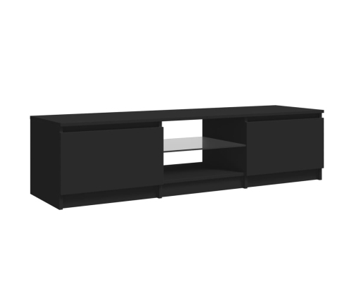 Mueble para TV con luces LED negro 140x40x35,5 cm