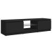 Mueble para TV con luces LED negro 140x40x35,5 cm