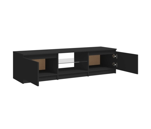 Mueble para TV con luces LED negro 140x40x35,5 cm