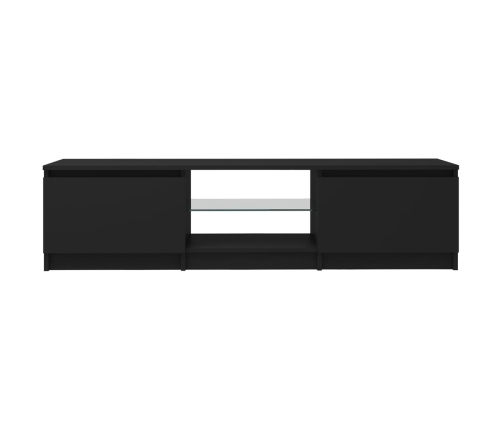 Mueble para TV con luces LED negro 140x40x35,5 cm