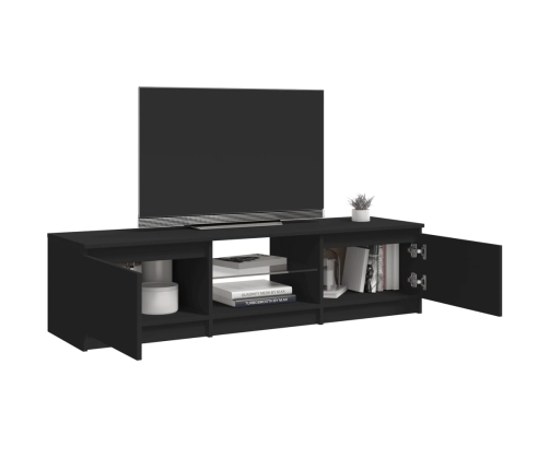 Mueble para TV con luces LED negro 140x40x35,5 cm