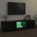 Mueble para TV con luces LED negro 140x40x35,5 cm