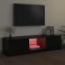 Mueble para TV con luces LED negro 140x40x35,5 cm