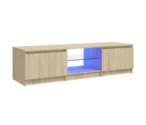 Armario TV con luces LED roble Sonoma 140x40x35,5 cm