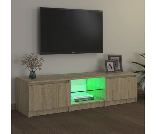 Armario TV con luces LED roble Sonoma 140x40x35,5 cm