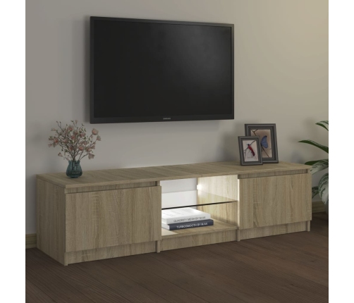 Armario TV con luces LED roble Sonoma 140x40x35,5 cm