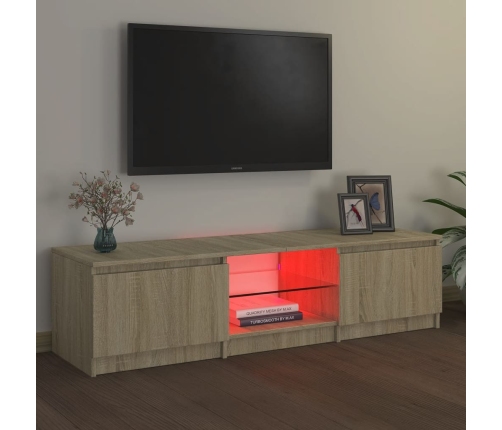 Armario TV con luces LED roble Sonoma 140x40x35,5 cm