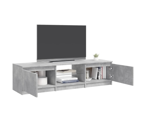 vidaXL Mueble de TV con luces LED gris hormigón 140x40x35,5 cm