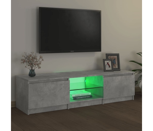 vidaXL Mueble de TV con luces LED gris hormigón 140x40x35,5 cm