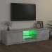 vidaXL Mueble de TV con luces LED gris hormigón 140x40x35,5 cm