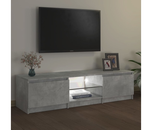 vidaXL Mueble de TV con luces LED gris hormigón 140x40x35,5 cm