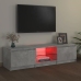 vidaXL Mueble de TV con luces LED gris hormigón 140x40x35,5 cm