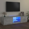 Mueble de TV con luces LED gris hormigón 140x40x35,5 cm