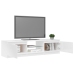 Mueble de TV con luces LED blanco brillante 140x40x35,5 cm