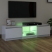 Mueble de TV con luces LED blanco brillante 140x40x35,5 cm