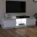 Mueble de TV con luces LED blanco brillante 140x40x35,5 cm