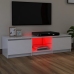 Mueble de TV con luces LED blanco brillante 140x40x35,5 cm