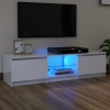 Mueble de TV con luces LED blanco brillante 140x40x35,5 cm