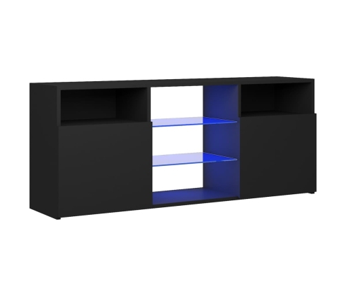 Mueble de TV con luces LED negro 120x30x50 cm