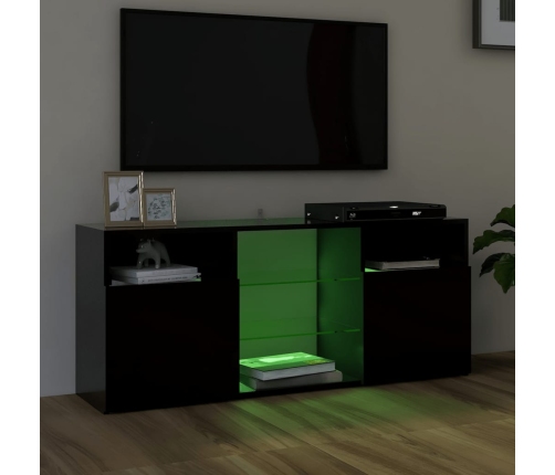 Mueble de TV con luces LED negro 120x30x50 cm