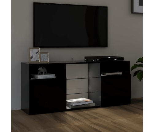 Mueble de TV con luces LED negro 120x30x50 cm