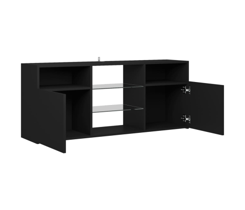 Mueble de TV con luces LED negro 120x30x50 cm