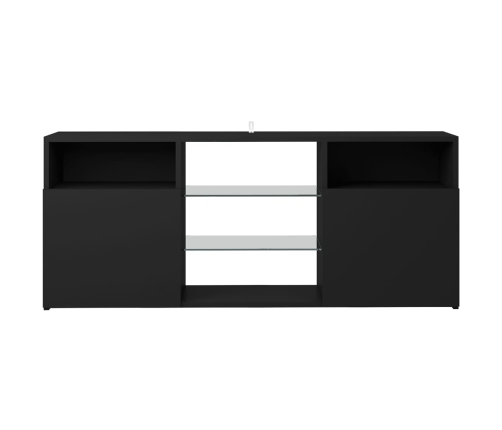 Mueble de TV con luces LED negro 120x30x50 cm