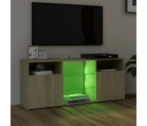 vidaXL Armario TV con luces LED roble Sonoma 120x30x50 cm