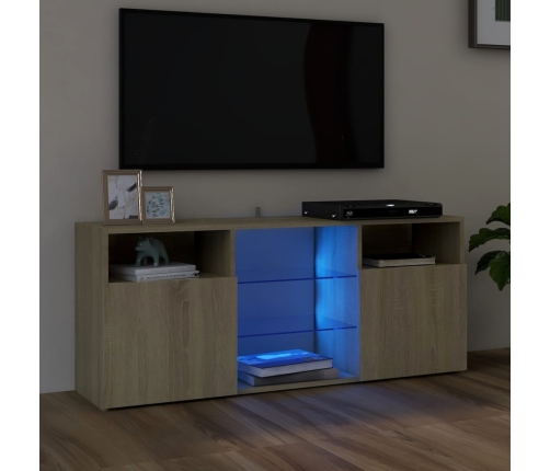 vidaXL Armario TV con luces LED roble Sonoma 120x30x50 cm