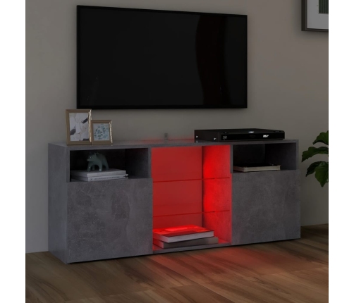 vidaXL Mueble de TV con luces LED gris hormigón 120x30x50 cm