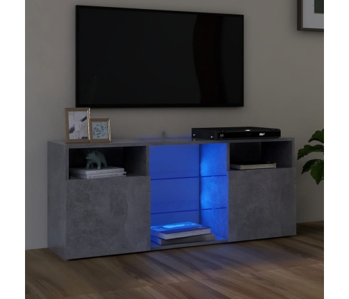 vidaXL Mueble de TV con luces LED gris hormigón 120x30x50 cm