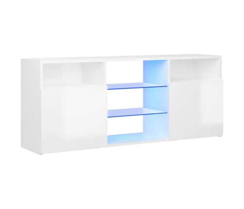 Mueble de TV con luces LED blanco brillante 120x30x50 cm