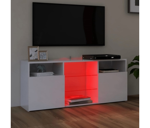 vidaXL Mueble de TV con luces LED blanco brillante 120x30x50 cm