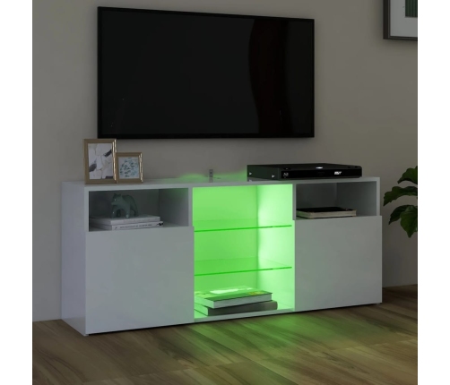 vidaXL Mueble de TV con luces LED blanco brillante 120x30x50 cm