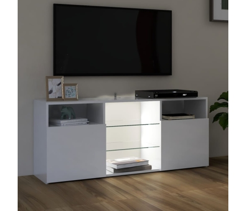 vidaXL Mueble de TV con luces LED blanco brillante 120x30x50 cm