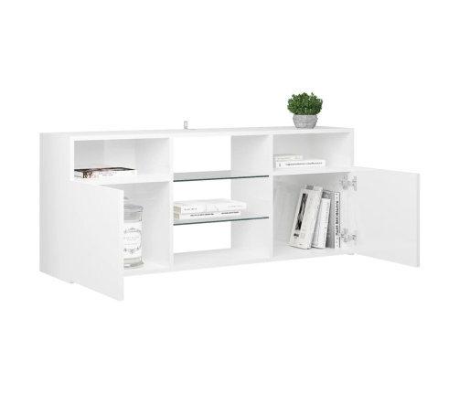 vidaXL Mueble de TV con luces LED blanco brillante 120x30x50 cm