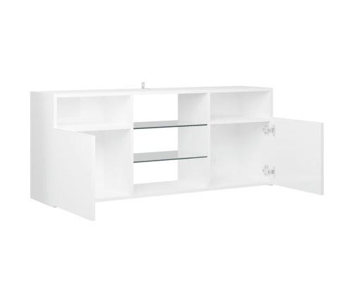 vidaXL Mueble de TV con luces LED blanco brillante 120x30x50 cm