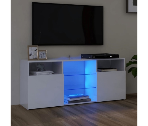 vidaXL Mueble de TV con luces LED blanco brillante 120x30x50 cm