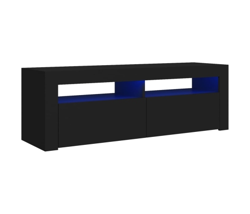 Mueble de TV con luces LED negro 120x35x40 cm