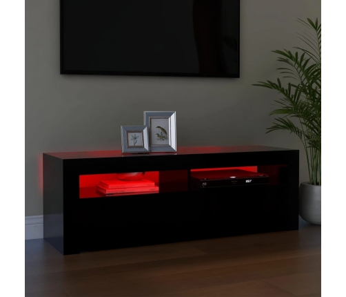 Mueble de TV con luces LED negro 120x35x40 cm