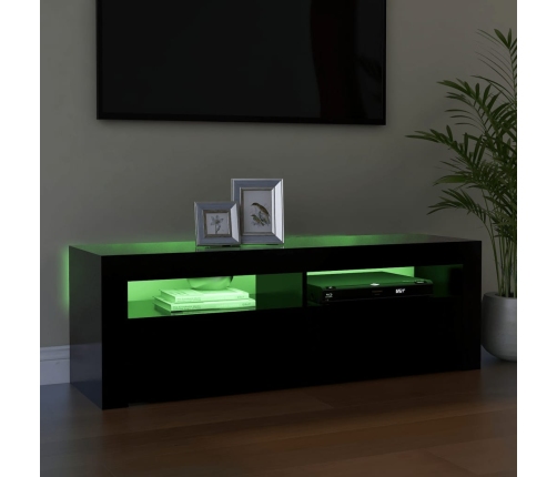 Mueble de TV con luces LED negro 120x35x40 cm