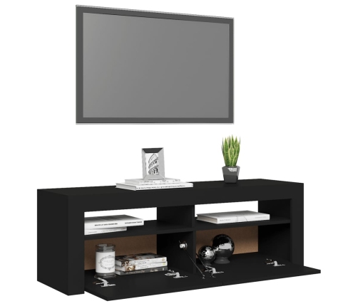 Mueble de TV con luces LED negro 120x35x40 cm