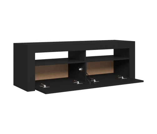 Mueble de TV con luces LED negro 120x35x40 cm