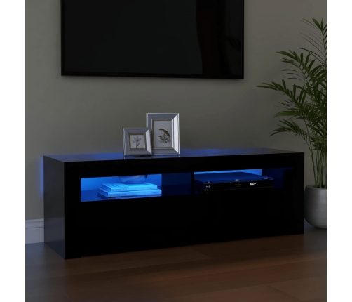 Mueble de TV con luces LED negro 120x35x40 cm