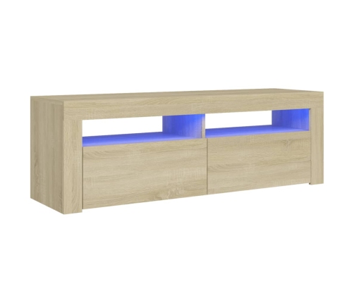 vidaXL Mueble de TV con luces LED roble Sonoma 120x35x40 cm