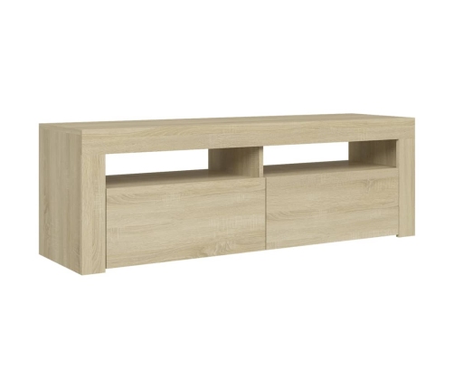 vidaXL Mueble de TV con luces LED roble Sonoma 120x35x40 cm