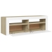 Mueble de TV con luces LED blanco y roble Sonoma 120x35x40 cm