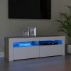 Mueble de TV con luces LED blanco y roble Sonoma 120x35x40 cm