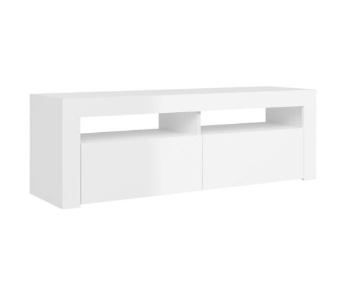 Mueble de TV con luces LED blanco brillante 120x35x40 cm